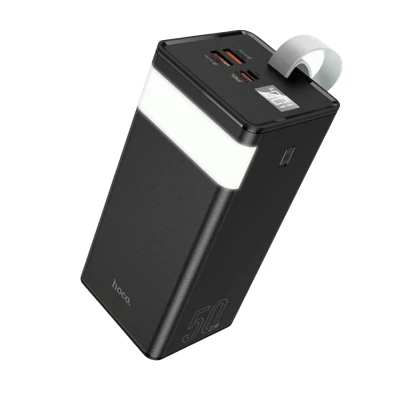 Портативна батарея HOCO 50000mAh Powermaster PD/20W, QC/22.5W, Lamp, Black