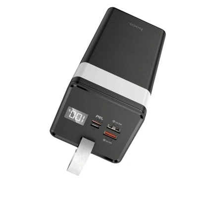 Портативная батарея HOCO 50000mAh Powermaster PD/20W, QC/22.5W, Lamp, Black — фото 2