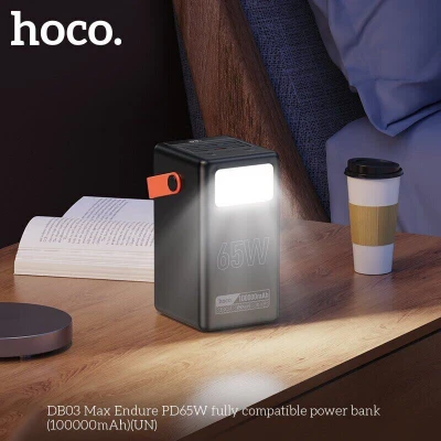 Портативна батарея HOCO 100000mAh Max Centurion PD/65W, QC, LED Lamp, Black (DB03 / 714722) [DB03714722-B] — фото 7