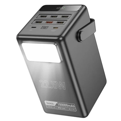 Портативная батарея HOCO 100000mAh Endure 22.5W PD, QC, LED Lamp, Black (DB03 / 714721) [DB03714721-B] — фото 3