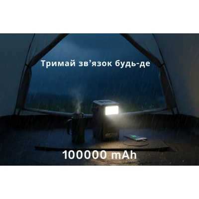 Портативная батарея HOCO 100000mAh Endure 22.5W PD, QC, LED Lamp, Black (DB03 / 714721) [DB03714721-B] — фото 7