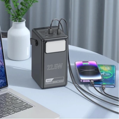 Портативная батарея HOCO 100000mAh Endure 22.5W PD, QC, LED Lamp, Black (DB03 / 714721) [DB03714721-B] — фото 9