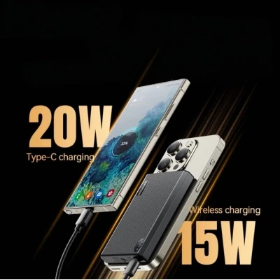 Портативная батарея Essager 10000mAh Shining magnetic 20W PD QC/3.0 (EDY1W-SY0G-Z) [EDY1W-SY0G-Z-B] — фото 9