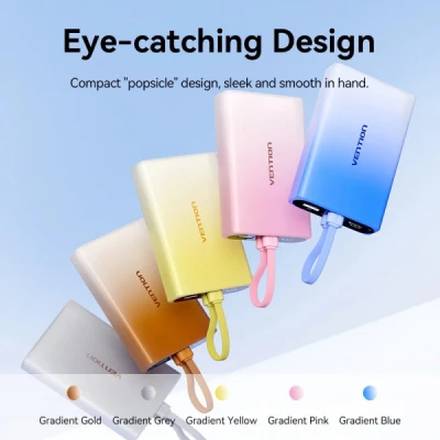 Портативная батарея Vention 10000mAh 22,5W PD, USB-A, USB-C In/Out, Lightning In/Out, LED display, Blue (FHZL0) [FHZL0-B] — фото 5