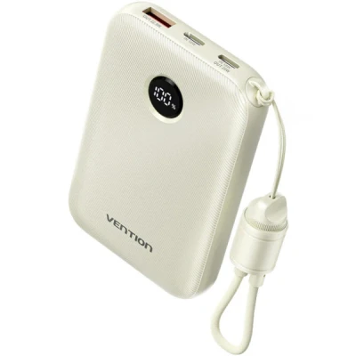 Портативная батарея Vention 10000mAh 22,5W Fast Charging, USB-A, 2xUSB-C Beige