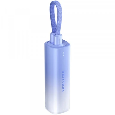 Портативная батарея Vention 5000mAh 20W PD, USB-C In/Out, Lightning In/Out, with cable, Gradient Blue