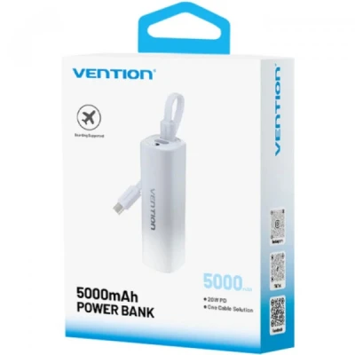 Портативна батарея Vention 5000mAh 20W PD, USB-C In/Out, Lightning In/Out, with cable, Gradient Gray — фото 2