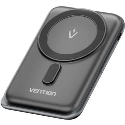 Портативная батарея Vention Magnetic Wireless 10000mAh 20W PD USB-C In/Out, QI-15W Black