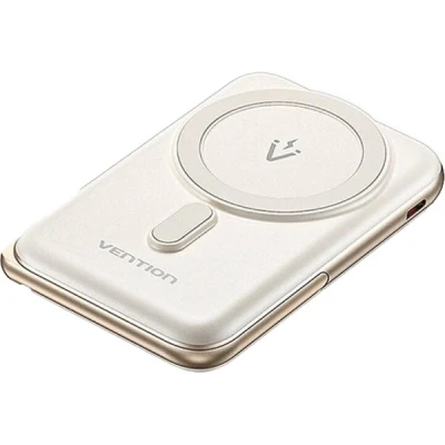 Портативна батарея Vention Magnetic Wireless 10000mAh 20W PD USB-C In/Out, QI-15W White — фото 2