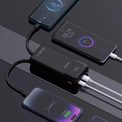 Портативна батарея Dudao K15Pro 20000mAh PD/22.5W, QC, with built-in cables, Black (6977196682430) [6977196682430-B] — фото 5