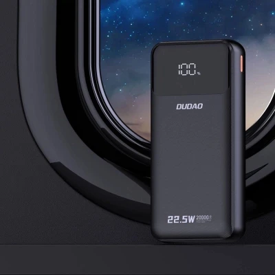 Портативна батарея Dudao K15Pro 20000mAh PD/22.5W, QC, with built-in cables, Black (6977196682430) [6977196682430-B] — фото 6