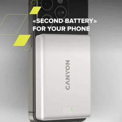 Портативная батарея Canyon 10000mAh OnPower 511 PD20W Magnetic wireless MagSafe Grey (CNS-CPB511G) [CNS-CPB511G-B] — фото 6