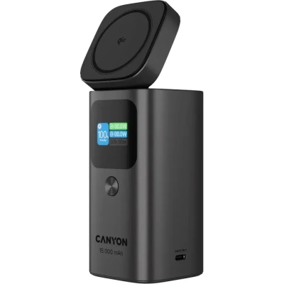 Портативна батарея Canyon 15000mAh OnPower 150 Qi2 magnetic Grey (CNS-CPB150DG) [CNS-CPB150DG-B] — фото 5