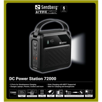 Портативна батарея Sandberg 72000mAh max 268W, DC9,612,6V/10A, PD/100W(In/Out), LiMnFePO (421-22) [421-22-B] — фото 6