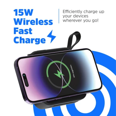 Портативна батарея Energizer Magnetic Wireless 10000mAh 20W PD, AC зарядка, QI/15W, built-in USB-C (QM10001AC) [QM10001AC-B] — фото 10