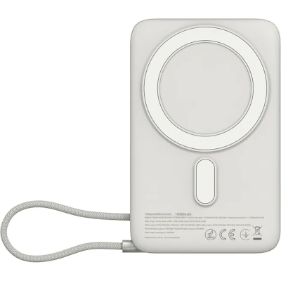 Портативна батарея Sigma X-power SI10A8QL-MAG silver 10000mAh, Magnetic wireless 15W, charge iWatch, PD+QC, 22,5W max — фото 2