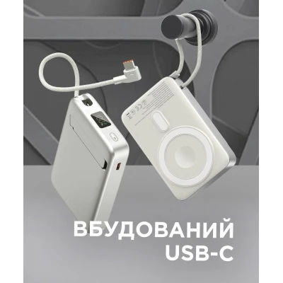 Портативна батарея Sigma X-power SI10A8QL-MAG silver 10000mAh, Magnetic wireless 15W, charge iWatch, PD+QC, 22,5W max (4827798161012) [4827798161012-B] — фото 12
