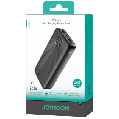 Портативна батарея JOYROOM 20000mAh 22,5W PD, QC/3.0, 2*USB-A, USB-C In/Out Black (JR-PBF16) [JR-PBF16-B] — фото 2