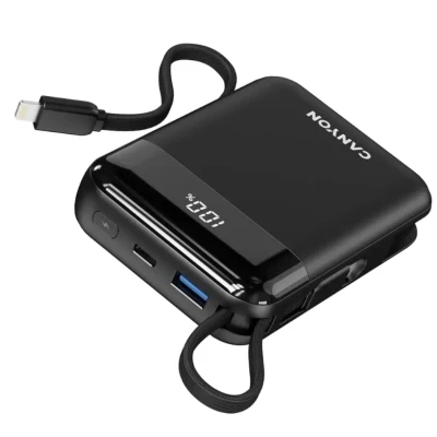 Портативная батарея Canyon 10000mAh OnPower 104 PD/20W, QC/22.5W built-in cable Black (CNS-CPB104B) [CNS-CPB104B-B] — фото 4