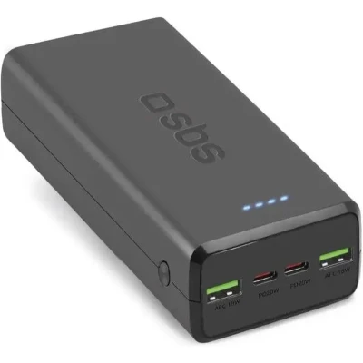 Портативна батарея SBS 30000mAh 20W PD,QC, 2xUSB-A, 2xUSB-C Black