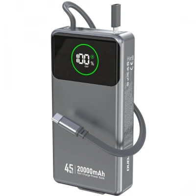 Портативна батарея Dudao K31Pro 20000mAh 45W PD, QC, with built-in USB-C/Lightning cables