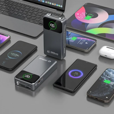 Портативна батарея Dudao K31Pro 20000mAh 45W PD, QC, with built-in USB-C/Lightning cables (6977196682010) [6977196682010-B] — фото 6