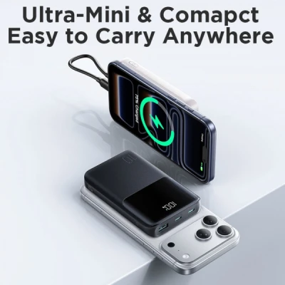 Портативна батарея JOYROOM 10000mAh 22,5W PD, QC/3.0, 2*USB-A, USB-C In/Out, MicroUSB in, Black (JR-QP191) [JR-QP191-B] — фото 6