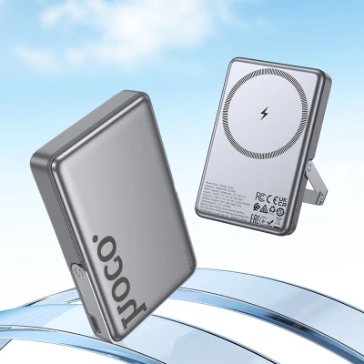 Портативна батарея HOCO 10000mAh Sunlight PD/20W Magnetic with stand Metal Grey (Q36A / 714987) [Q36A714987-B] — фото 7