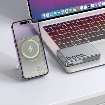 Портативная батарея HOCO 10000mAh Sunlight PD/20W Magnetic with stand Metal Grey (Q36A / 714987) [Q36A714987-B] — фото 8