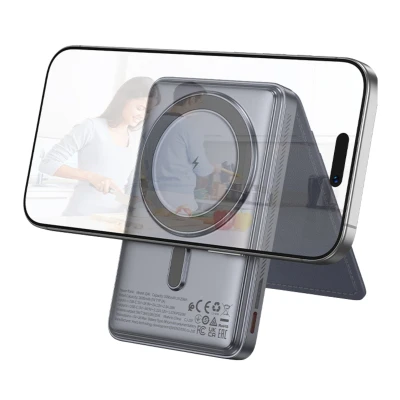 Портативна батарея HOCO 5000mAh Title PD/20W Magnetic with stand + mini wallet Grey (Q46 / 714988) [Q46714988-B] — фото 3