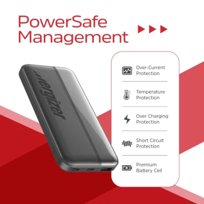 Портативная батарея Energizer 10000mAh 15W, USB-А, 2*USB-C, Black (UE10050CC) [UE10050CC-B] — фото 9