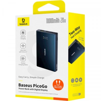Портативная батарея Baseus 10000mAh PicoGo 20W PD, QC, USB-A, 2*USB-C, Black (P10076801123-00) [P10076801123-00-B] — фото 5