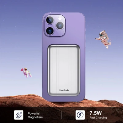 Портативна батарея Choetech Magnetic Wireless 5000mAh 10W, USB-A,USB-C In/Out (B655 / 6932112104779) [B6556932112104779-B] — фото 3