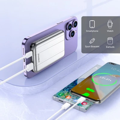 Портативна батарея Choetech Magnetic Wireless 5000mAh 10W, USB-A,USB-C In/Out (B655 / 6932112104779) [B6556932112104779-B] — фото 4