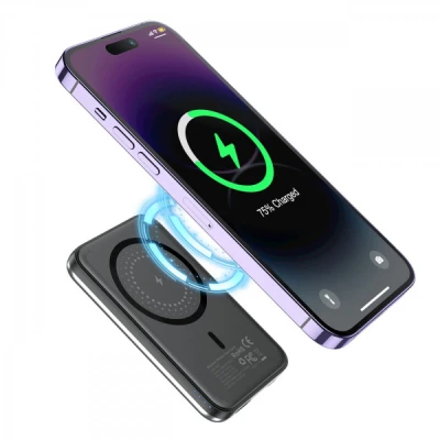Портативна батарея Choetech Magnetic Wireless 5000mAh 10W, USB-A,USB-C In/Out (B655 / 6932112104779) [B6556932112104779-B] — фото 5