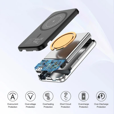 Портативна батарея Choetech Magnetic Wireless 5000mAh 10W, USB-A,USB-C In/Out (B655 / 6932112104779) [B6556932112104779-B] — фото 7
