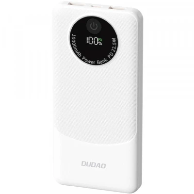 Портативна батарея Dudao 10000mAh K12 22.5W, PD, QC, 2*USB-A, USB-C(In/Out), White
