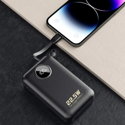 Портативна батарея Dudao 20000mAh K14+ 22.5W, PD, QC, USB-A, USB-C(In/Out), with built-in USB-C/Lightning cables, Black (6977196680016) [6977196680016-B] — фото 6