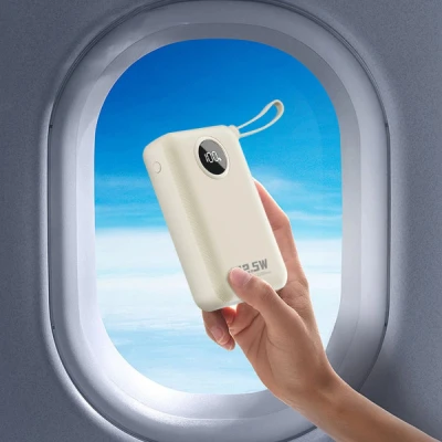 Портативна батарея Dudao 20000mAh K14+ 22.5W, PD, QC, USB-A, USB-C(In/Out), with built-in USB-C/Lightning cables, White (6977196680023) [6977196680023-B] — фото 7