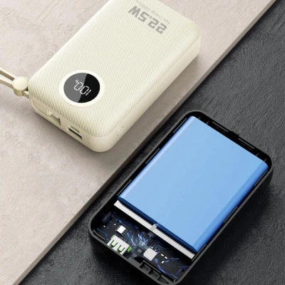 Портативна батарея Dudao 20000mAh K14+ 22.5W, PD, QC, USB-A, USB-C(In/Out), with built-in USB-C/Lightning cables, White (6977196680023) [6977196680023-B] — фото 8