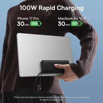 Портативная батарея Baseus 25000mAh EnerFill FC41 145W, PD/3.1, QC/4.0, Black (E0028H01) [E0028H01-B] — фото 7