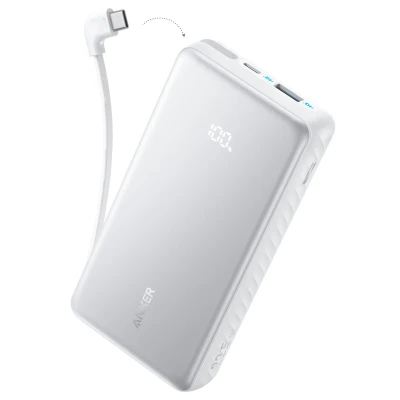 Портативная батарея Anker 20000mAh 22.5W Built-In USB-C Cable White