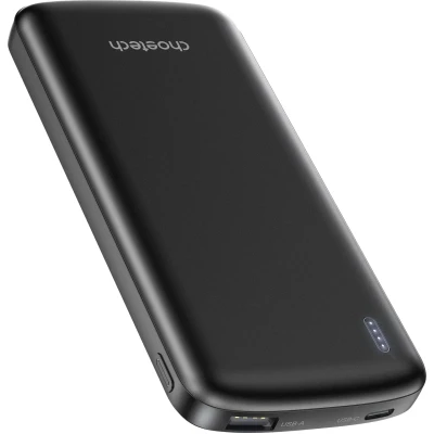 Портативна батарея Choetech 10000mAh, 12W, USB-A, USB-C, Black — фото 2