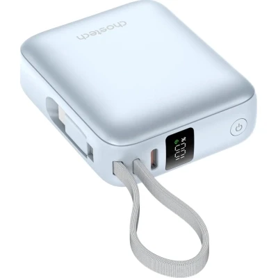 Портативная батарея Choetech 10000mAh, 35W, PD/3.0, LED Display, buid-in type-C cabel, Blue (B832-LBE) [B832-LBE-B] — фото 3