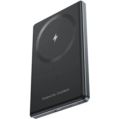 Портативная батарея Choetech Magnetic Wireless 5000mAh, 20W, PD, Qi-15W, Black