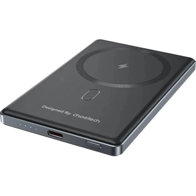 Портативная батарея Choetech Magnetic Wireless 5000mAh, 20W, PD, Qi-15W, Black (B738-CCBK) [B738-CCBK-B] — фото 3