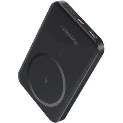 Портативна батарея Choetech Magnetic Wireless 5000mAh, 20W, PD, Qi-15W, Black — фото 2