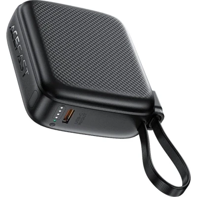Портативна батарея Acefast 10000mAh, 20W, PD, QC/3.0, build Type-C cable, M15, Black (6974316283973) [6974316283973-B] — фото 5