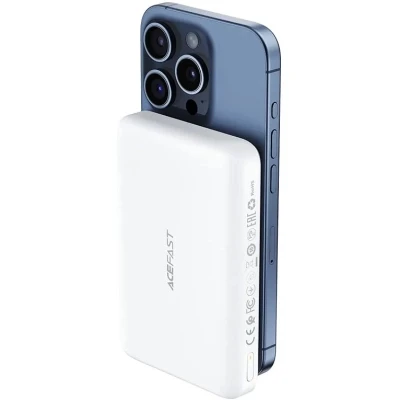 Портативна батарея Acefast Magnetic Wireless 10000mAh, 20W, PD, QC/3.0, QI 15W, M26, White (6974316285212) [6974316285212-B] — фото 5