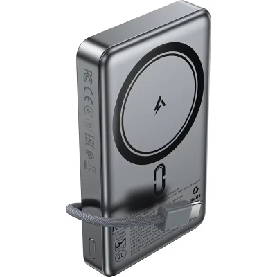 Портативна батарея Acefast Magnetic Wireless 10000mAh, 22.5W, PD, QC/3.0, QI 15W, M18, Black (6974316284017) [6974316284017-B] — фото 3